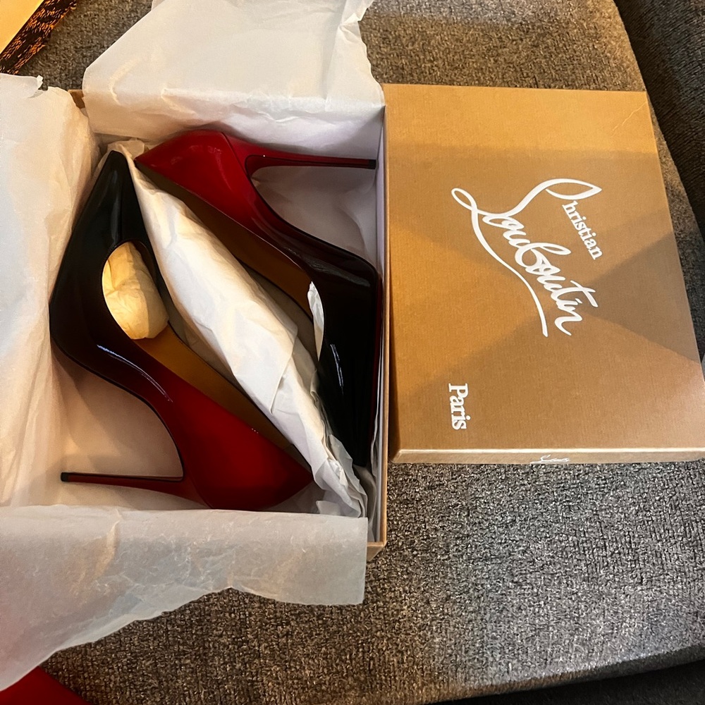 christian louboutin size 9 Kate 100 black and red brand new with box and tags